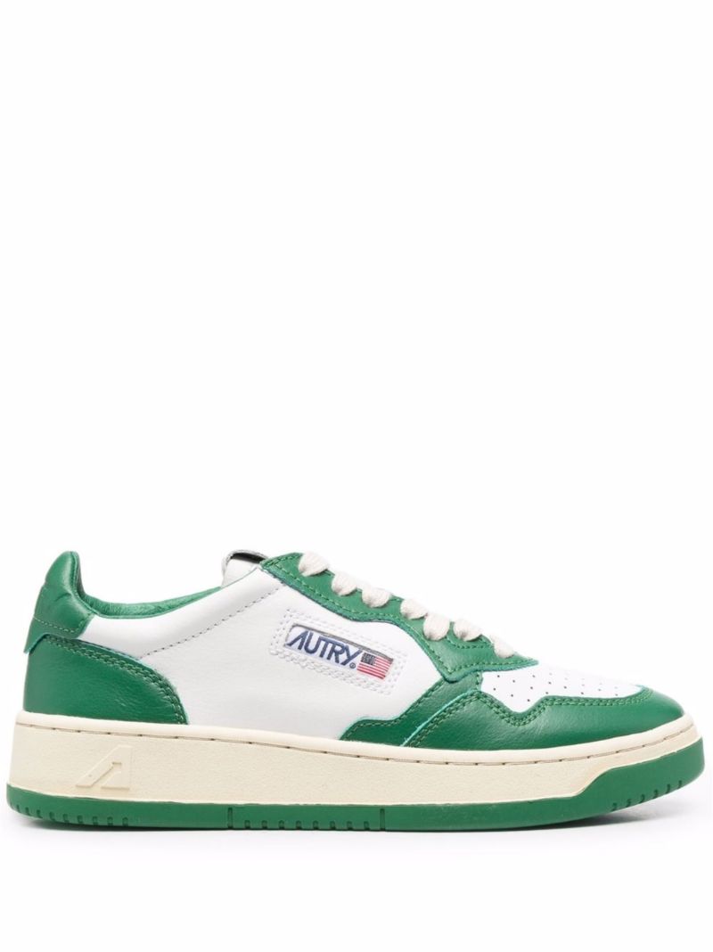 White Medalist Leather Sneakers