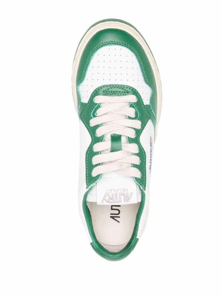 White Medalist Leather Sneakers