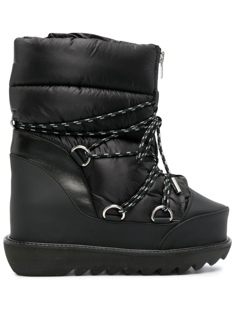 Black Padded Flat Ankle Boots