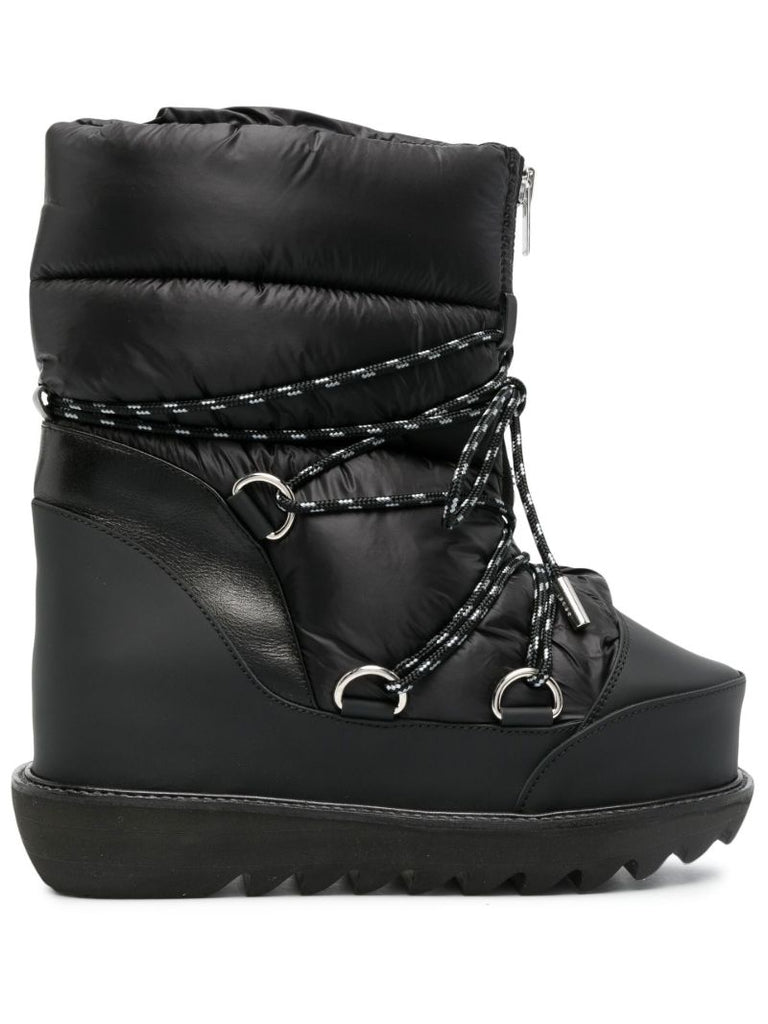 Black Padded Flat Ankle Boots