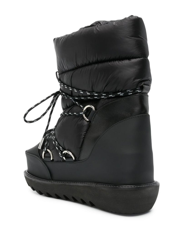 Black Padded Flat Ankle Boots