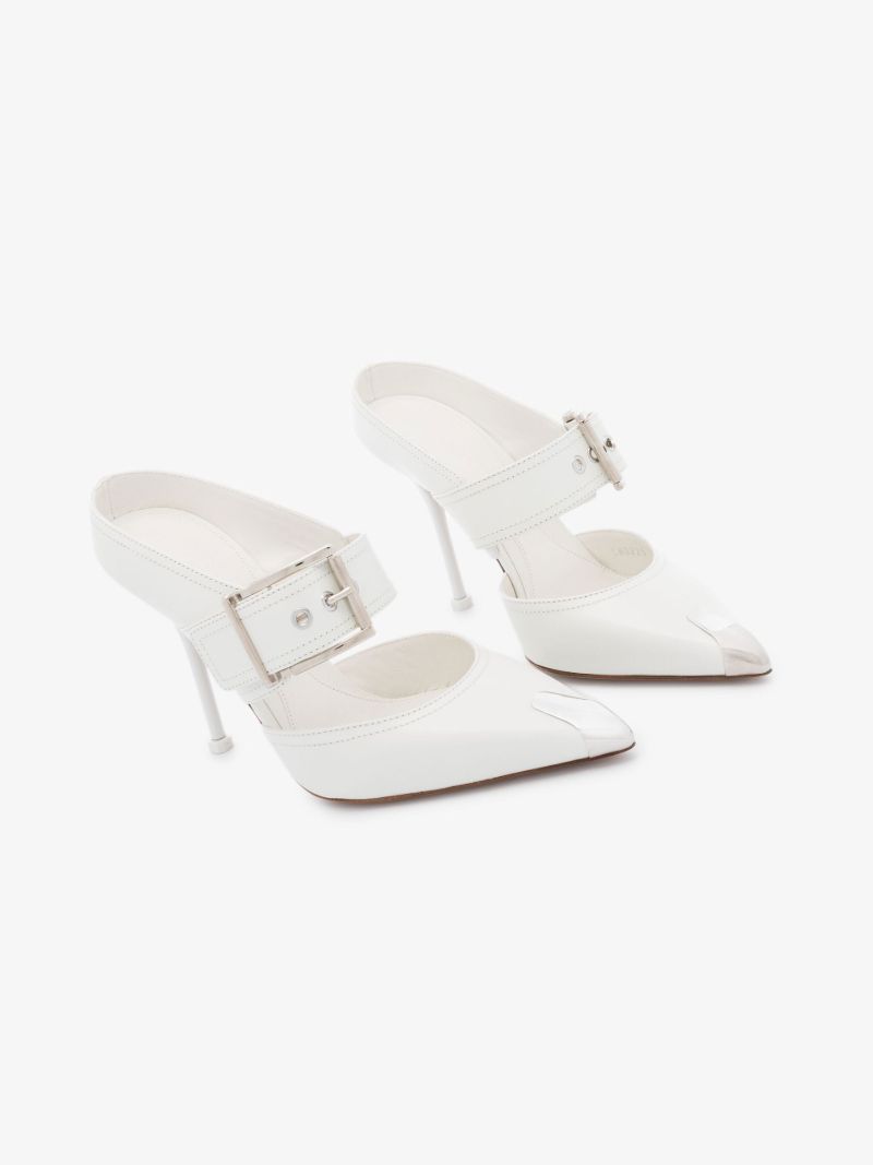 Neutral Punk 105 Buckled Leather Mules
