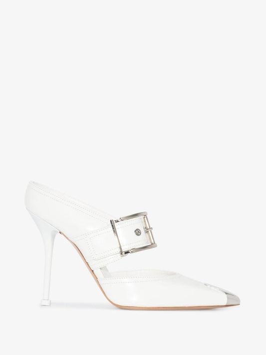 Neutral Punk 105 Buckled Leather Mules