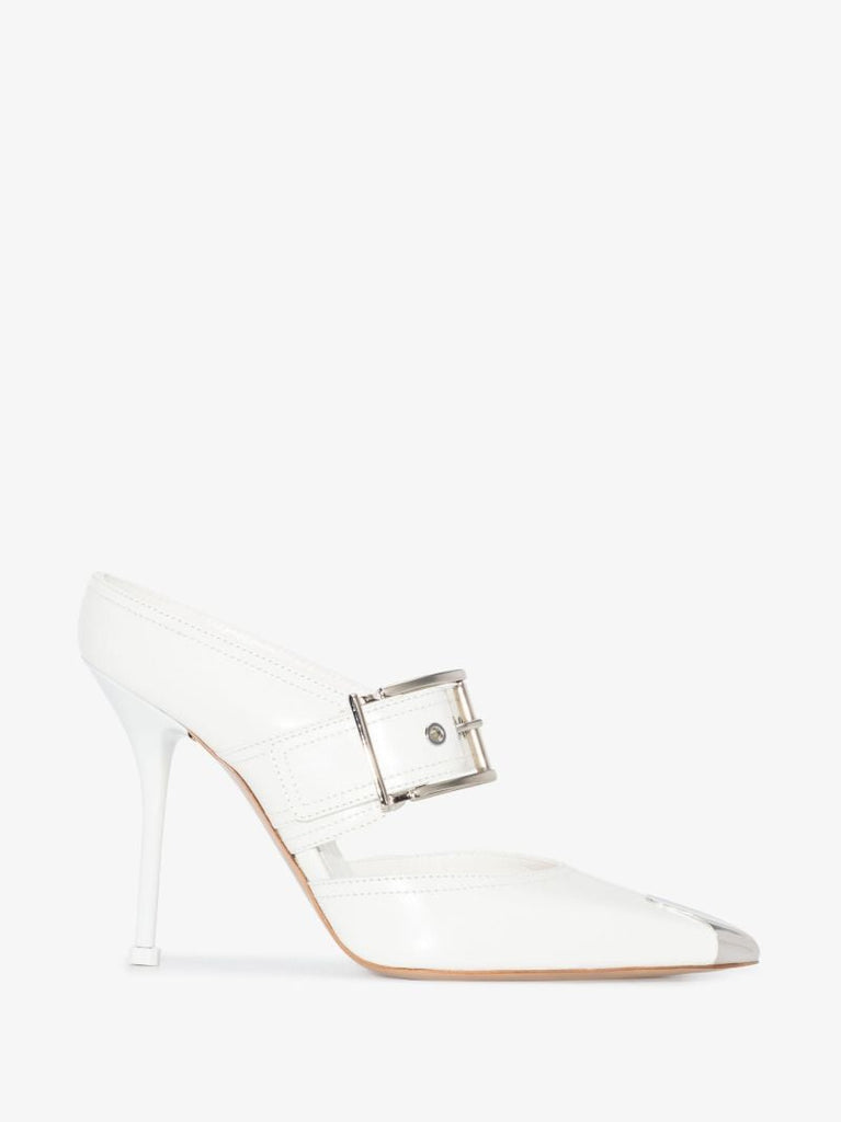 Neutral Punk 105 Buckled Leather Mules