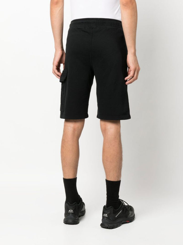 Black Cotton Track Shorts