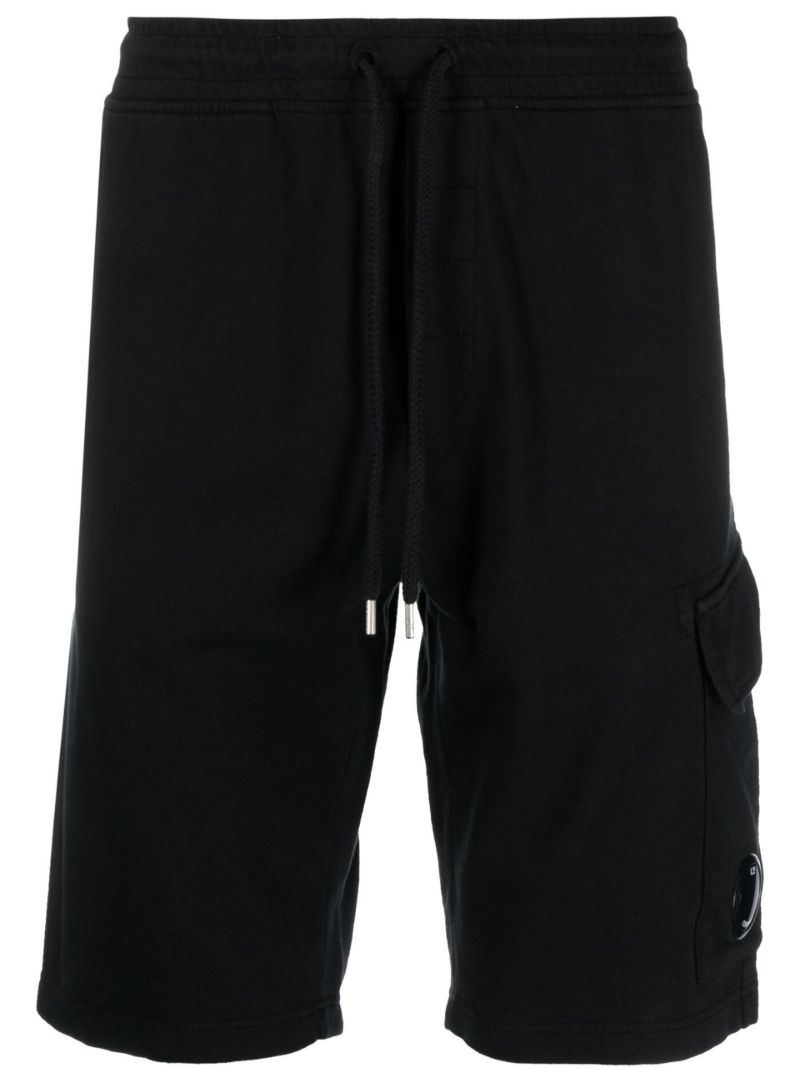 Black Cotton Track Shorts