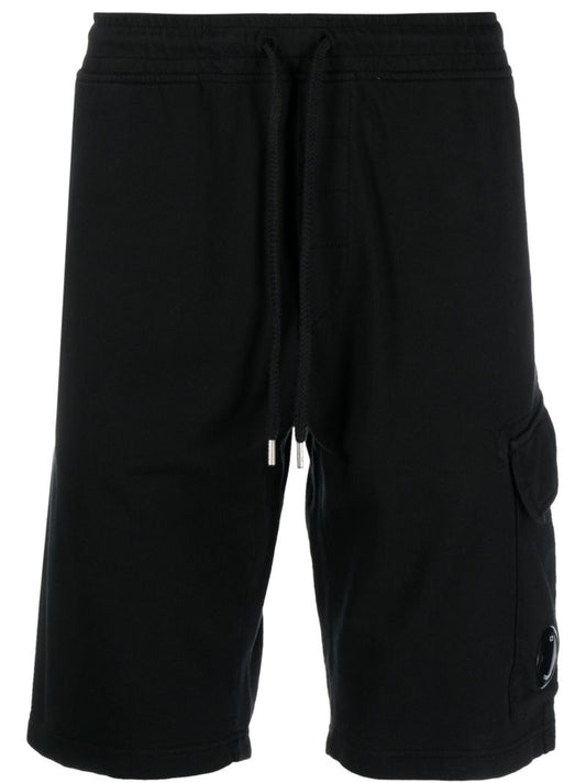 Black Cotton Track Shorts
