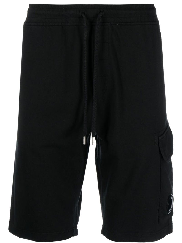 Black Cotton Track Shorts
