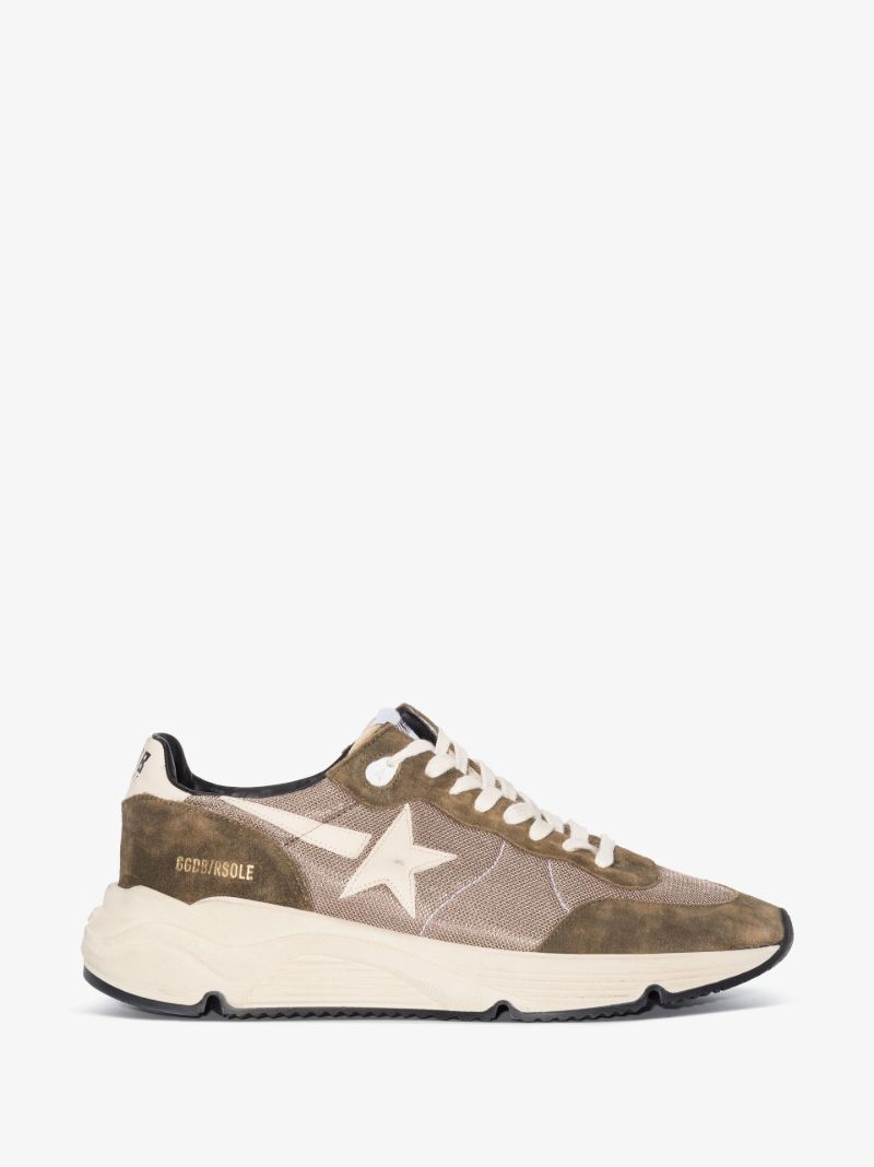 Green Running Sole Low-top Suede Sneakers