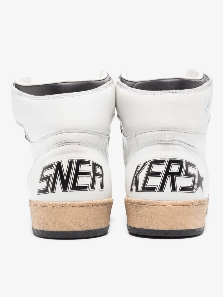 White Sky-star High Top Leather Sneakers