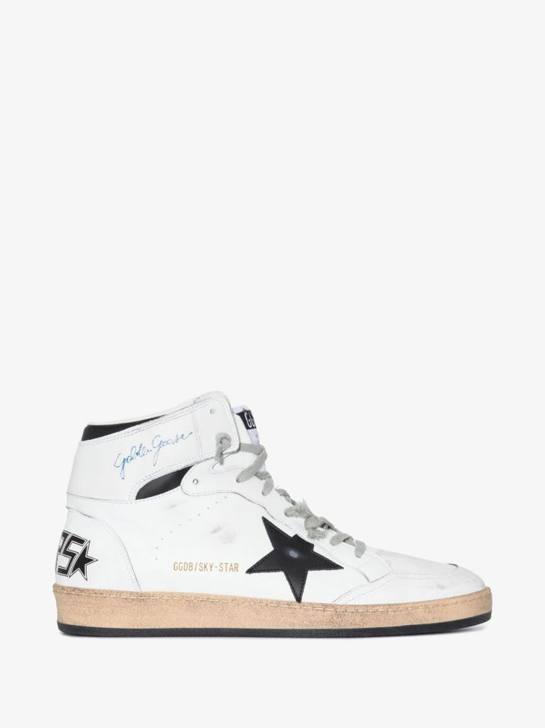 White Sky-star High Top Leather Sneakers