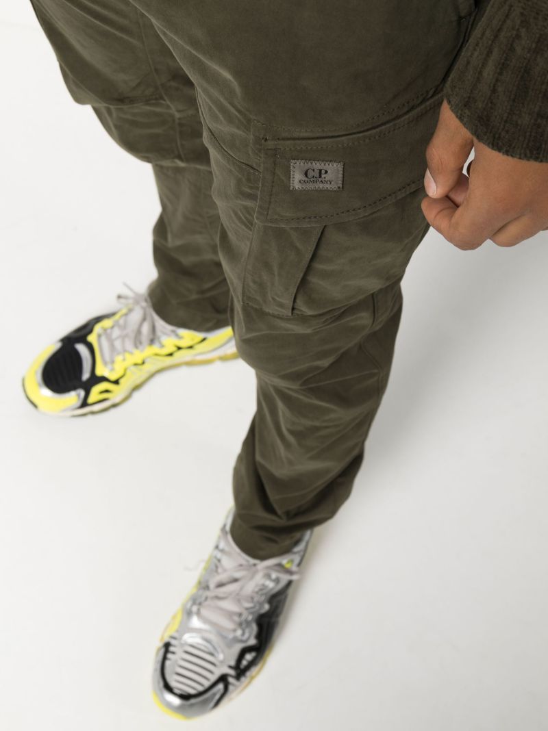Green Cotton Cargo Trousers