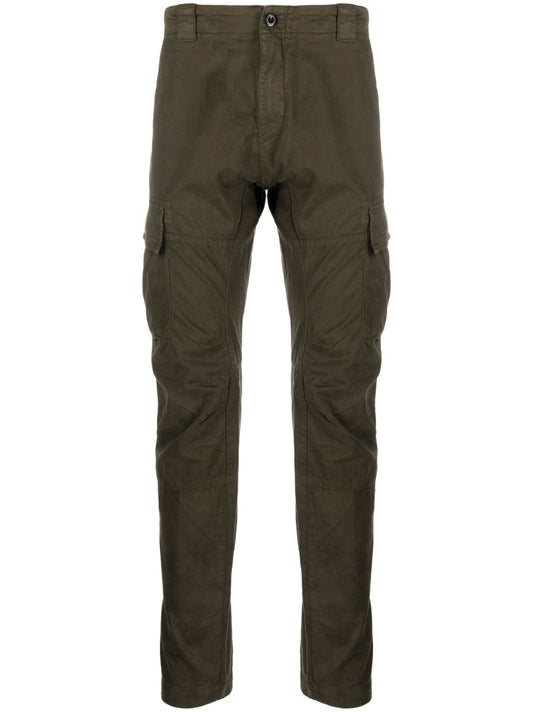 Green Cotton Cargo Trousers