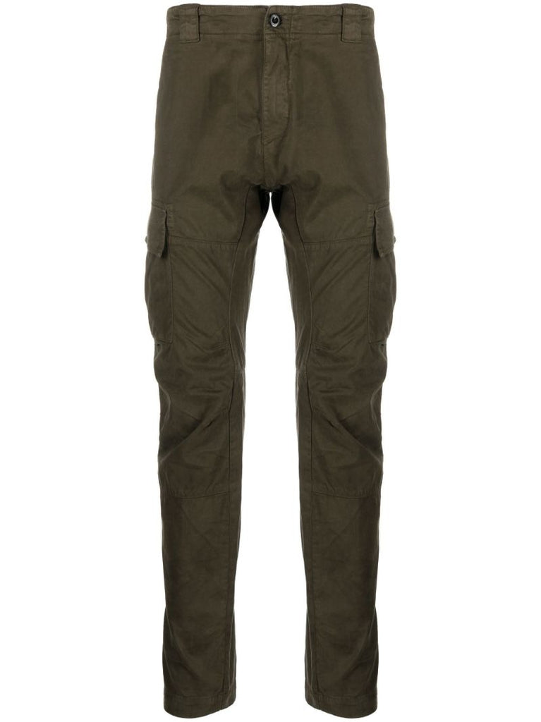 Green Cotton Cargo Trousers