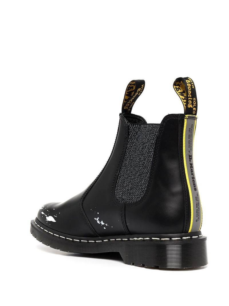 X Neighborhood Black 2976 Leather Chelsea Boots