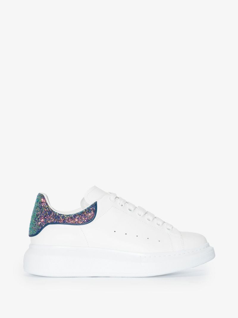 White and Blue Oversized Sneakers