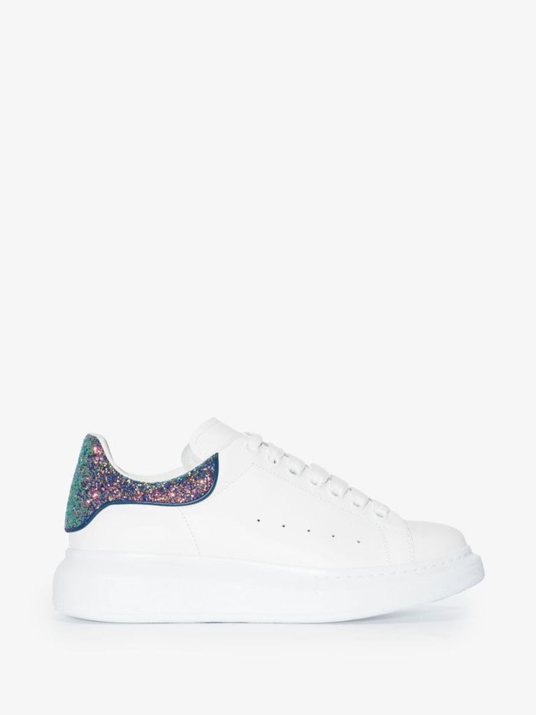 White and Blue Oversized Sneakers
