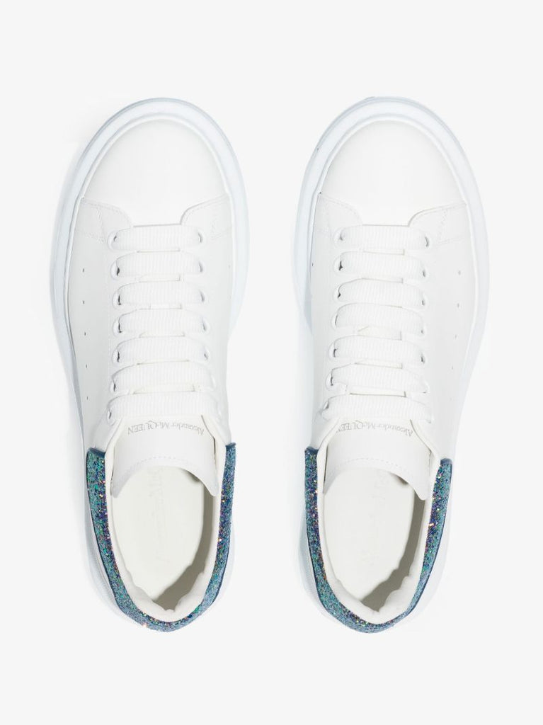 White and Blue Oversized Sneakers