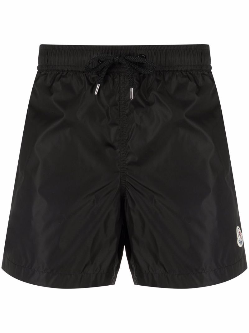 Black Logo-patch Swim Shorts