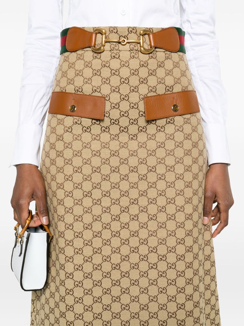 Brown Gg Supreme Midi Skirt