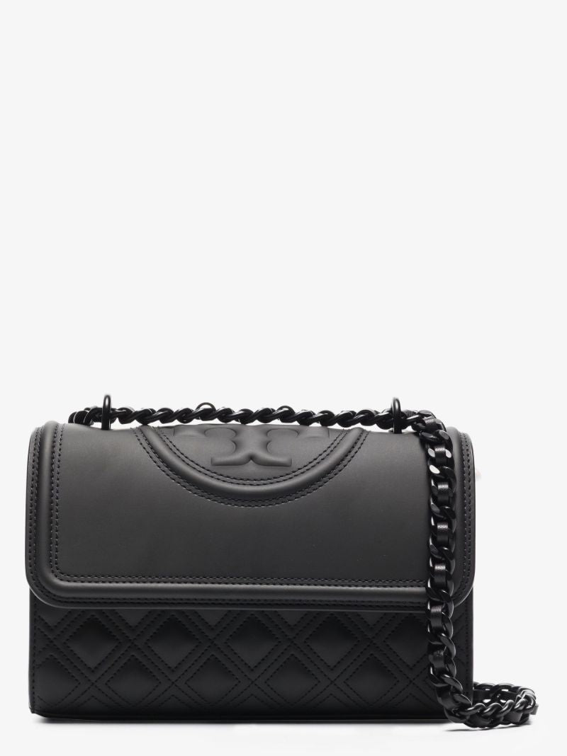 Black Fleming Small Leather Convertible Shoulder Bag