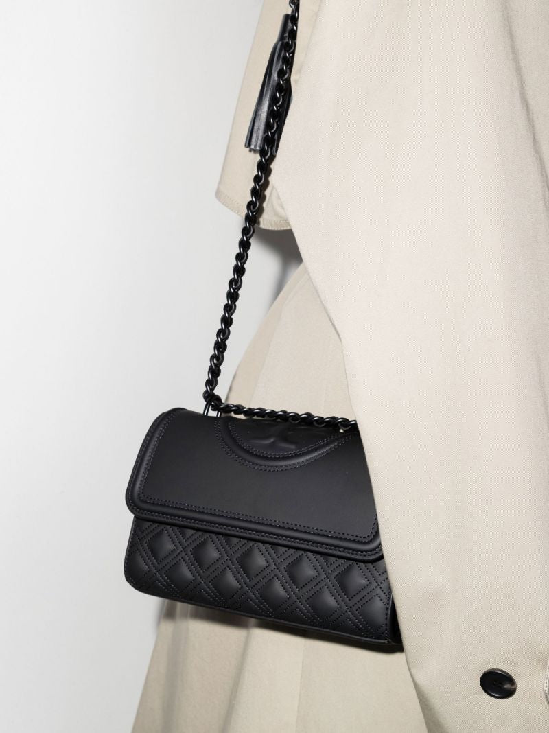 Black Fleming Small Leather Convertible Shoulder Bag