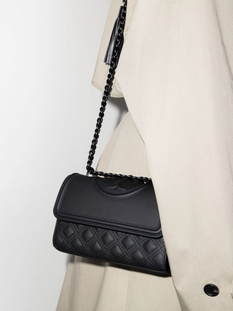 Black Fleming Small Leather Convertible Shoulder Bag