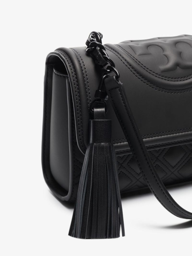 Black Fleming Small Leather Convertible Shoulder Bag