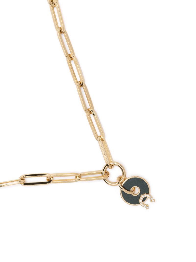 18k Yellow Gold Olive Horseshoe Protection Diamond Bracelet