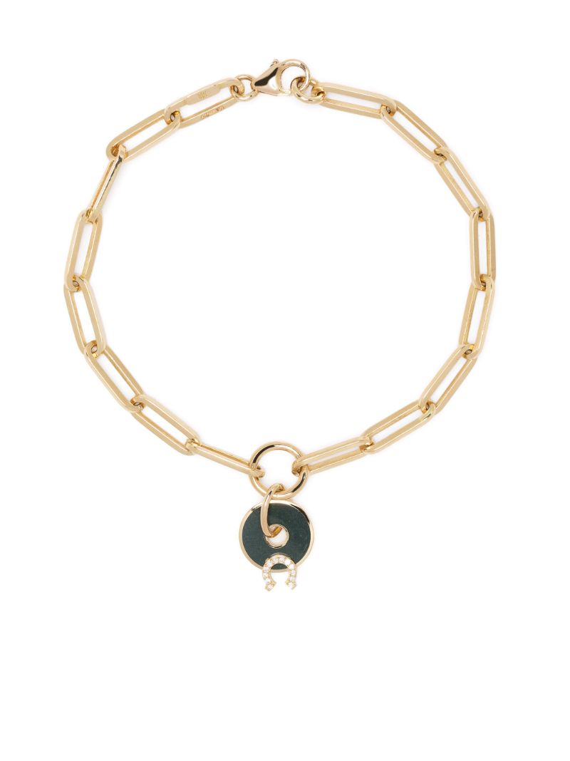18k Yellow Gold Olive Horseshoe Protection Diamond Bracelet