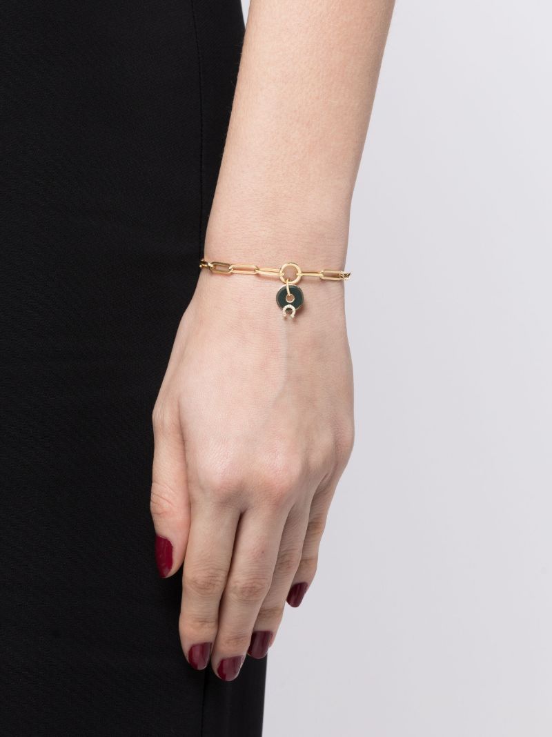 18k Yellow Gold Olive Horseshoe Protection Diamond Bracelet