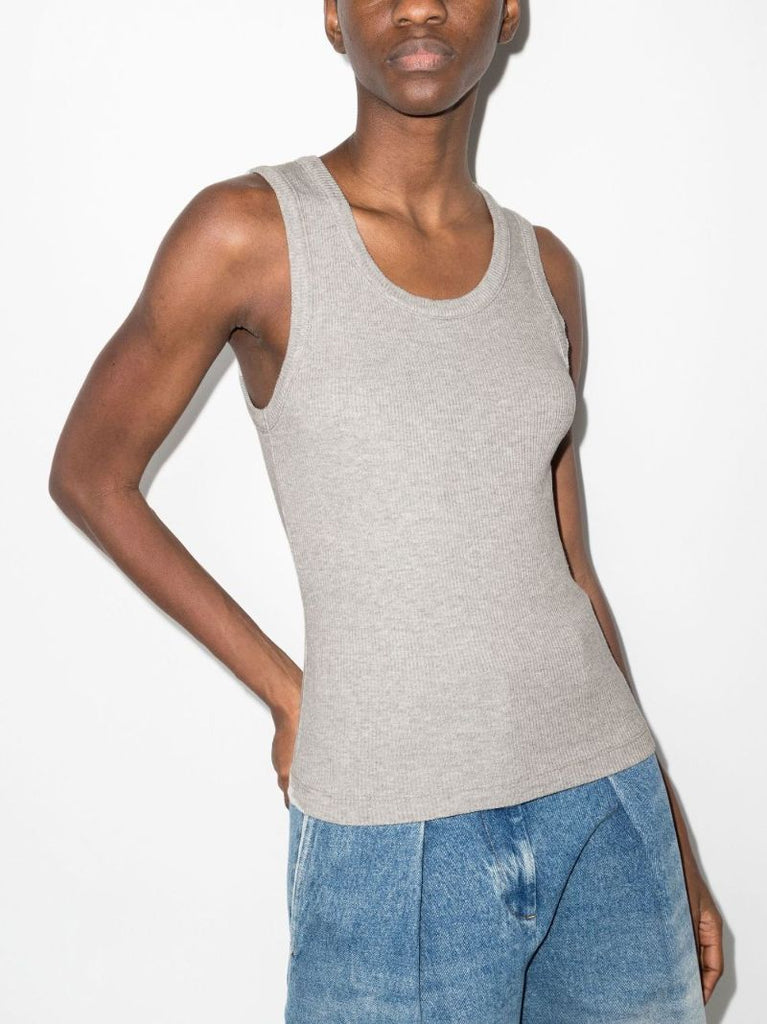 Grey Poppy Ribbed Vest Top