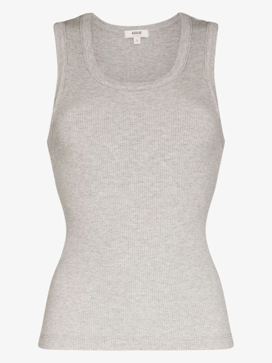 Grey Poppy Ribbed Vest Top