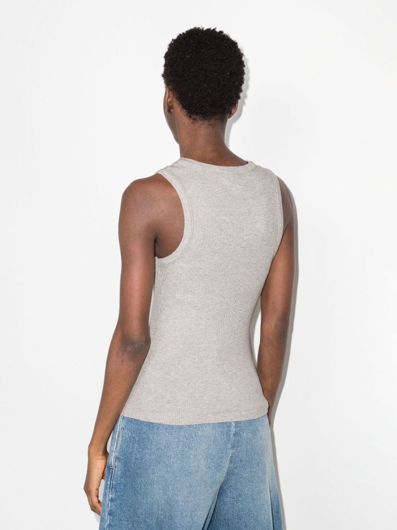 Grey Poppy Ribbed Vest Top