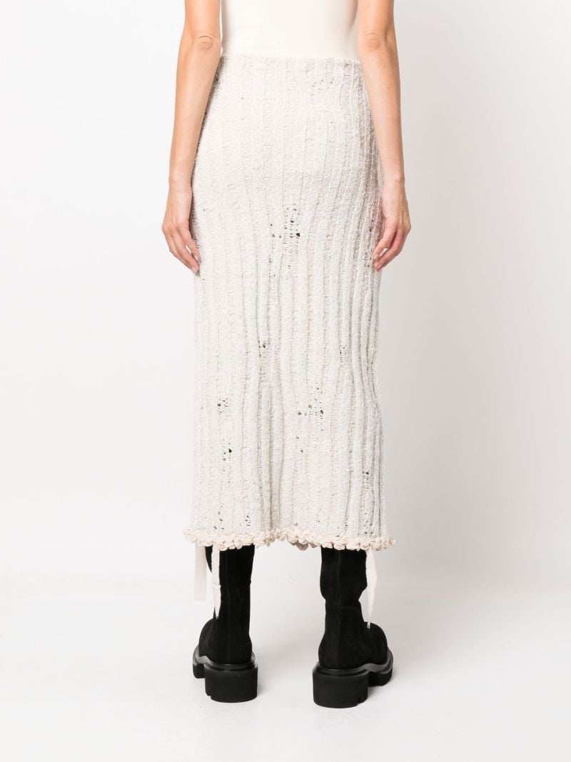 Neutral Distressed Midi Skirt