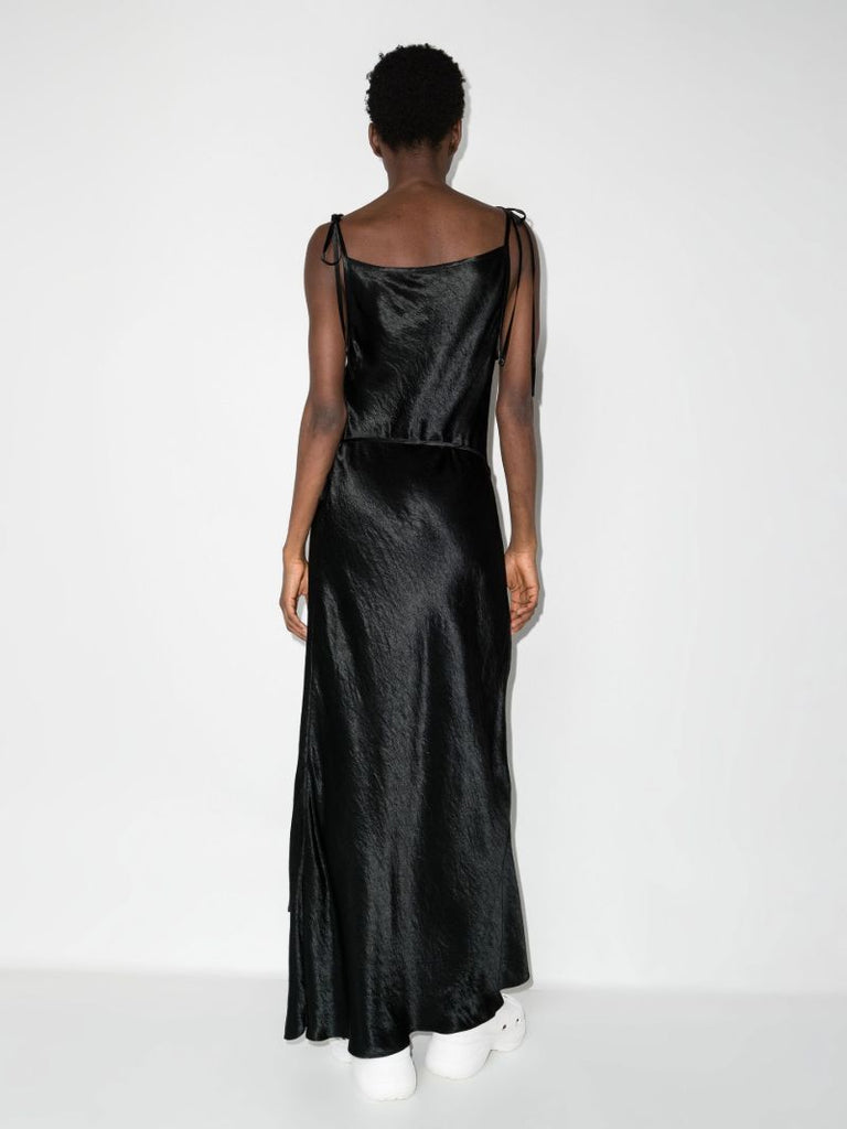Black Dayla Satin Maxi Dress