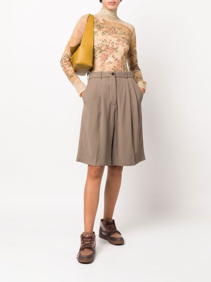 Brown Rassy High Waist Shorts
