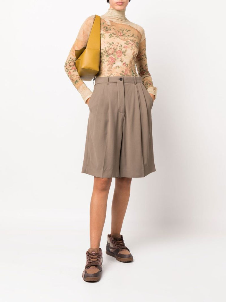 Brown Rassy High Waist Shorts