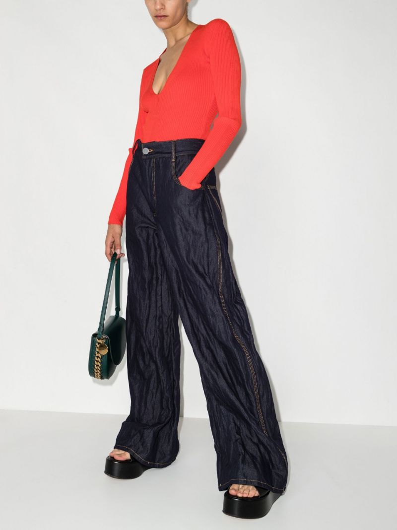 Red Falaise Ribbed Knit Bodysuit