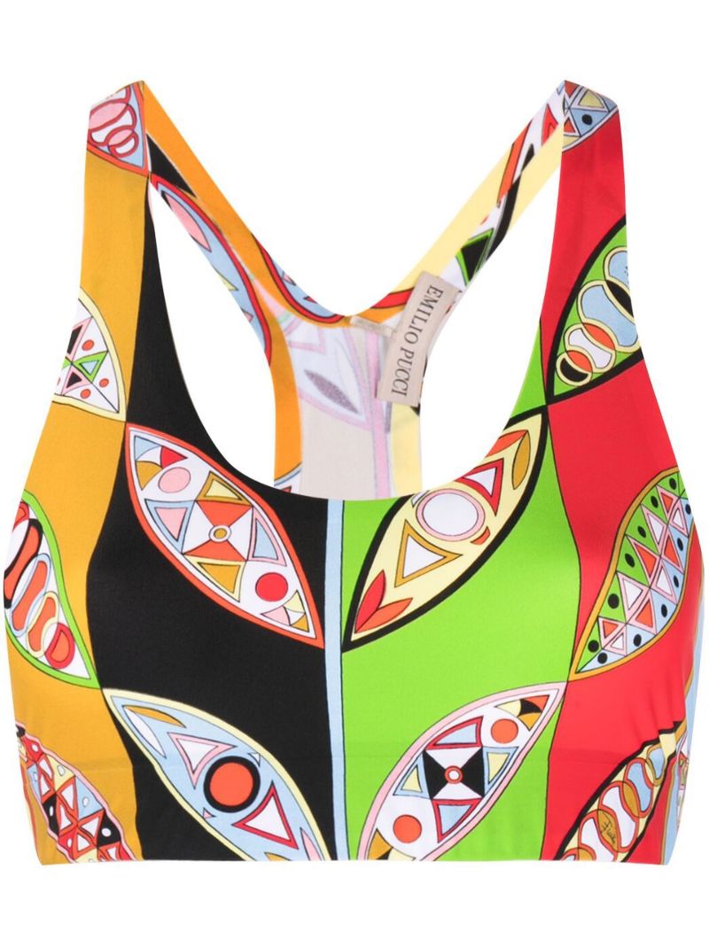 Red Girandole Print Sports Bra