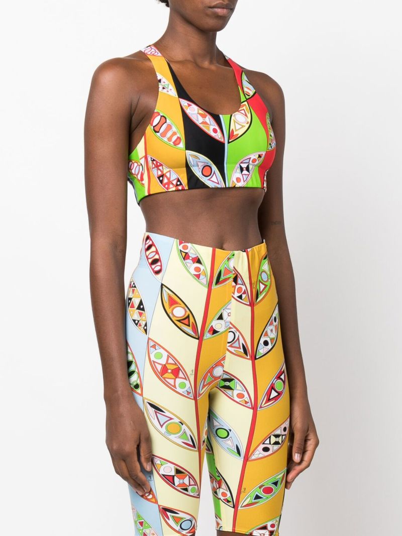 Red Girandole Print Sports Bra