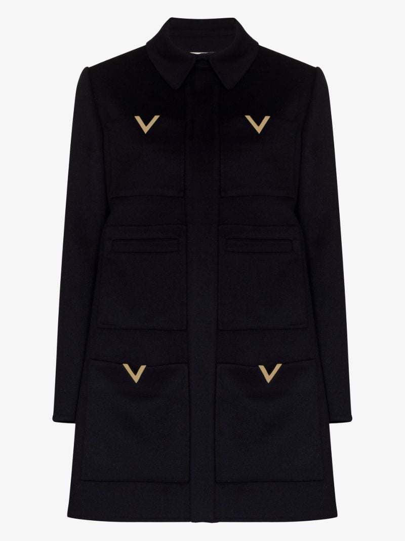 Blue Vgold Wool Coat