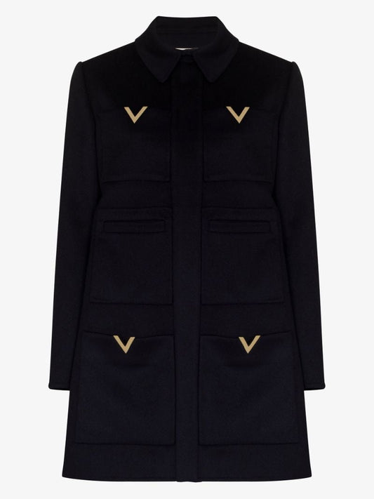 Blue Vgold Wool Coat