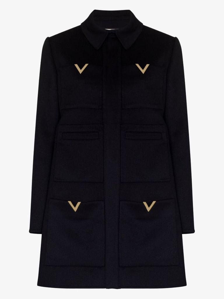 Blue Vgold Wool Coat