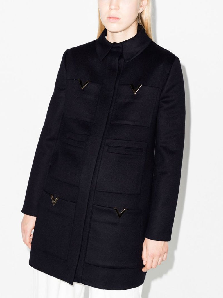 Blue Vgold Wool Coat