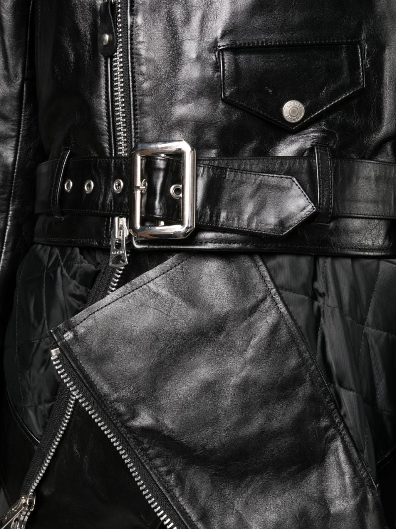 X Schott Nyc Black Peplum Hem Leather Jacket