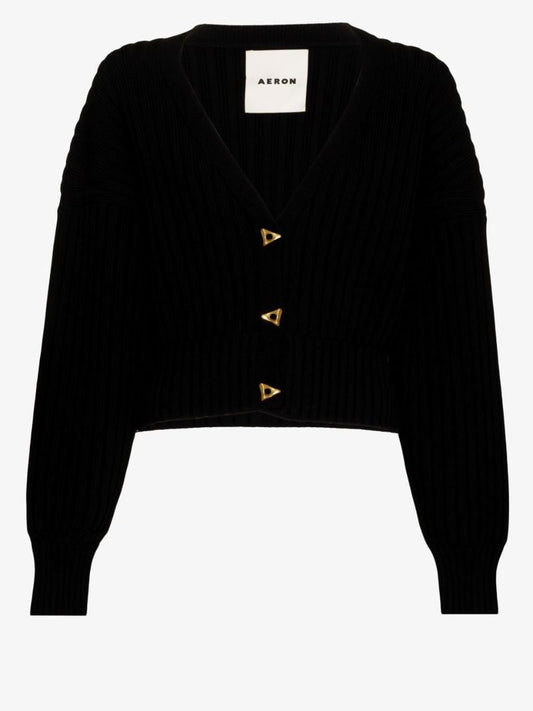 Mount Black Cropped Cardigan