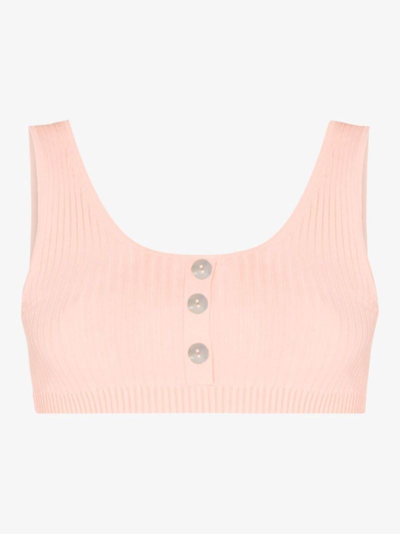 Pink Saros Ribbed Knit Bralette