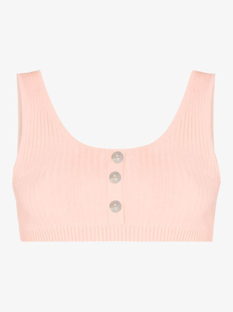 Pink Saros Ribbed Knit Bralette