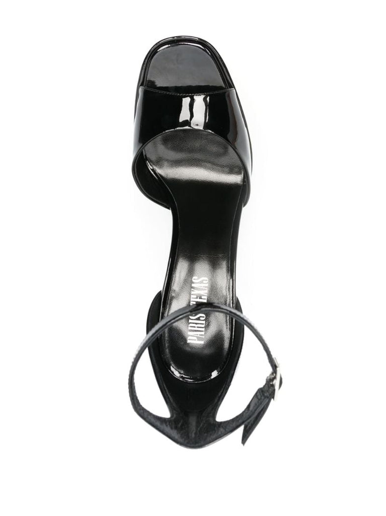 Black Tatiana 130 Platform Patent Leather Sandals